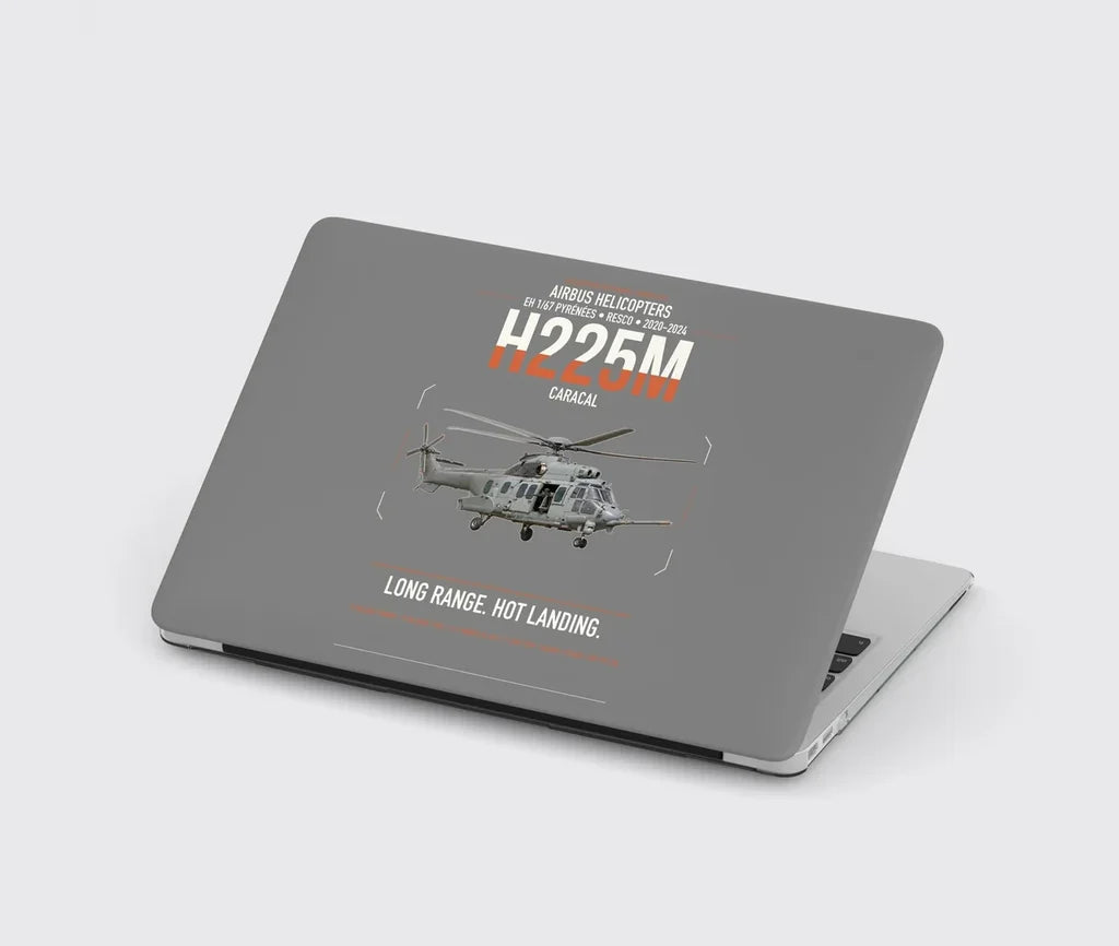 Airbus Helicopters H225M Caracal design on gray MacBook case