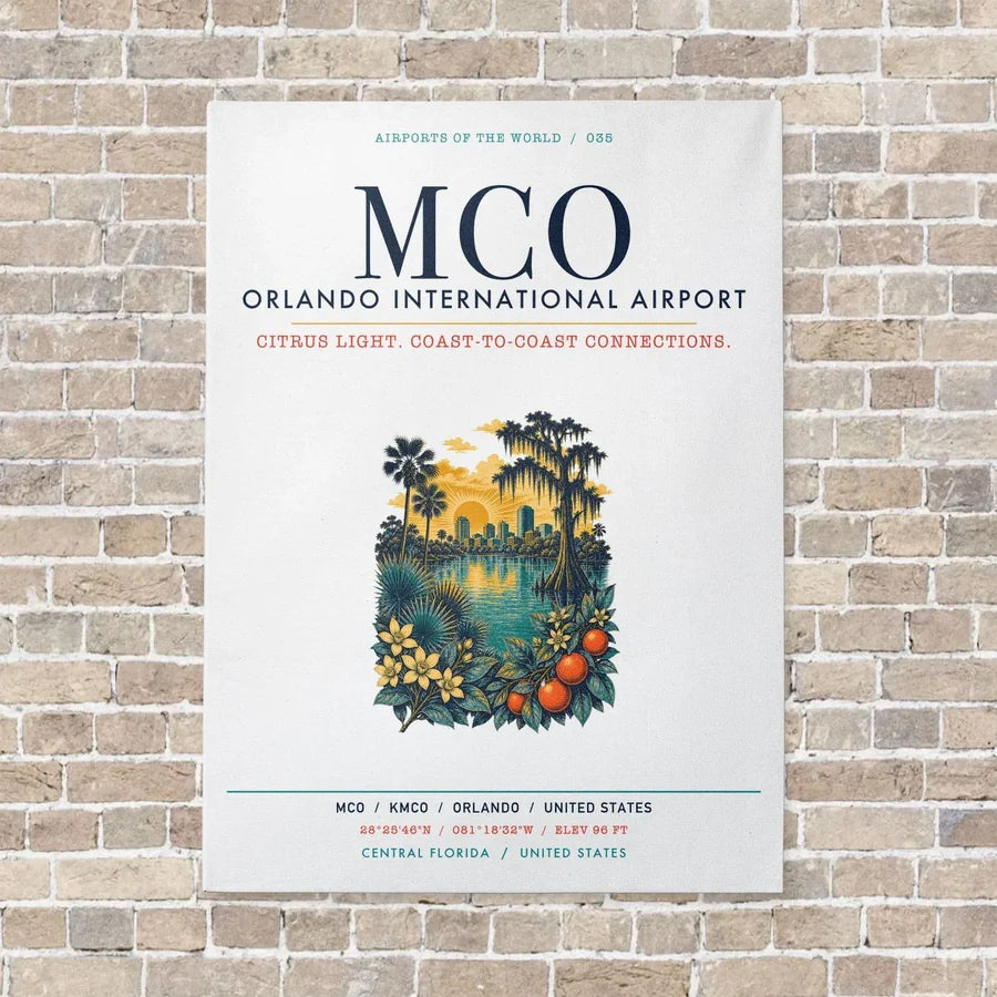 Orlando International Airport MCO vertical canvas print - no frame - white background