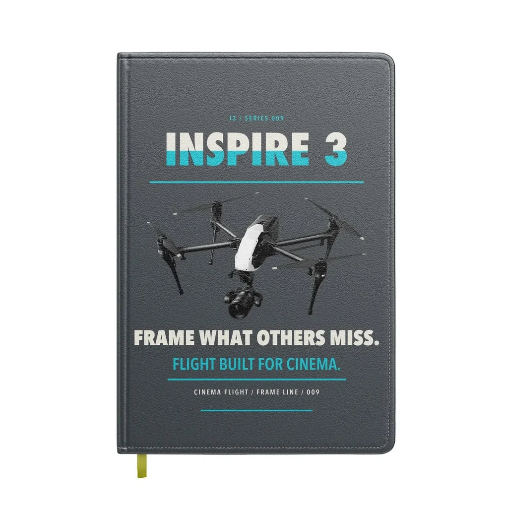 DJI Inspire 3 design on gray notebook