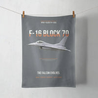 Thumbnail for F-16 Block 70 The Falcon Evolves design on gray towel