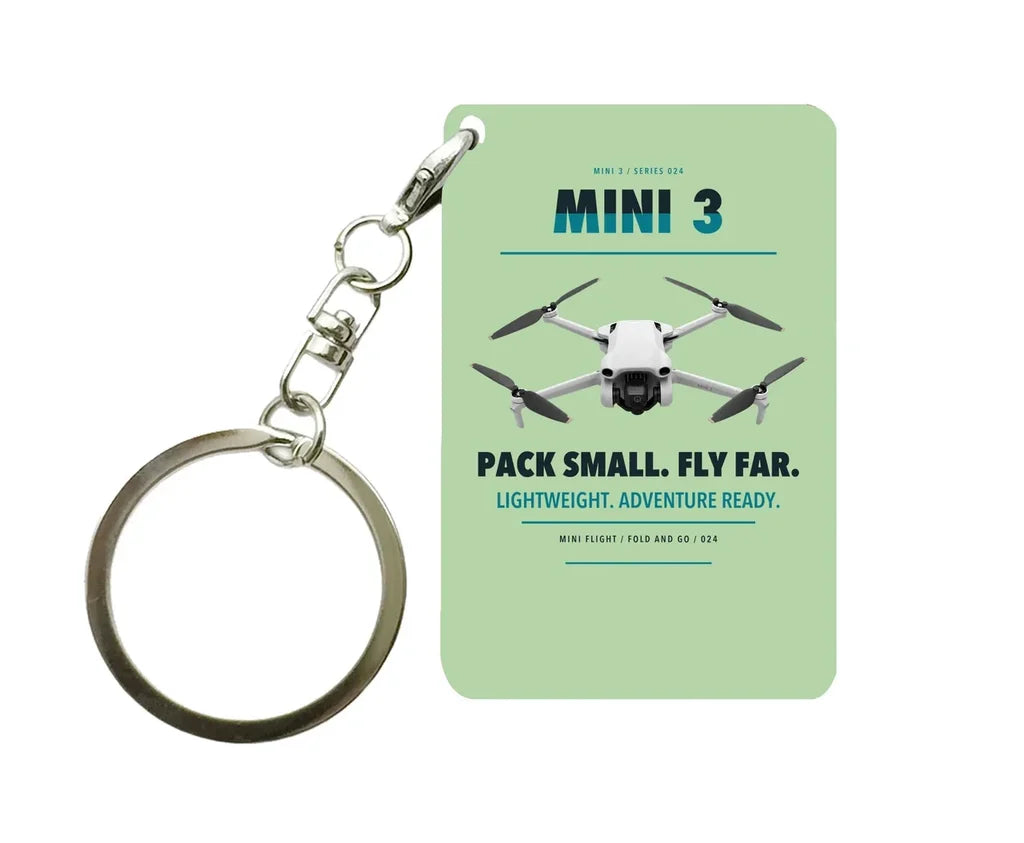 DJI Mini 3 Key Chain design on light green key chain