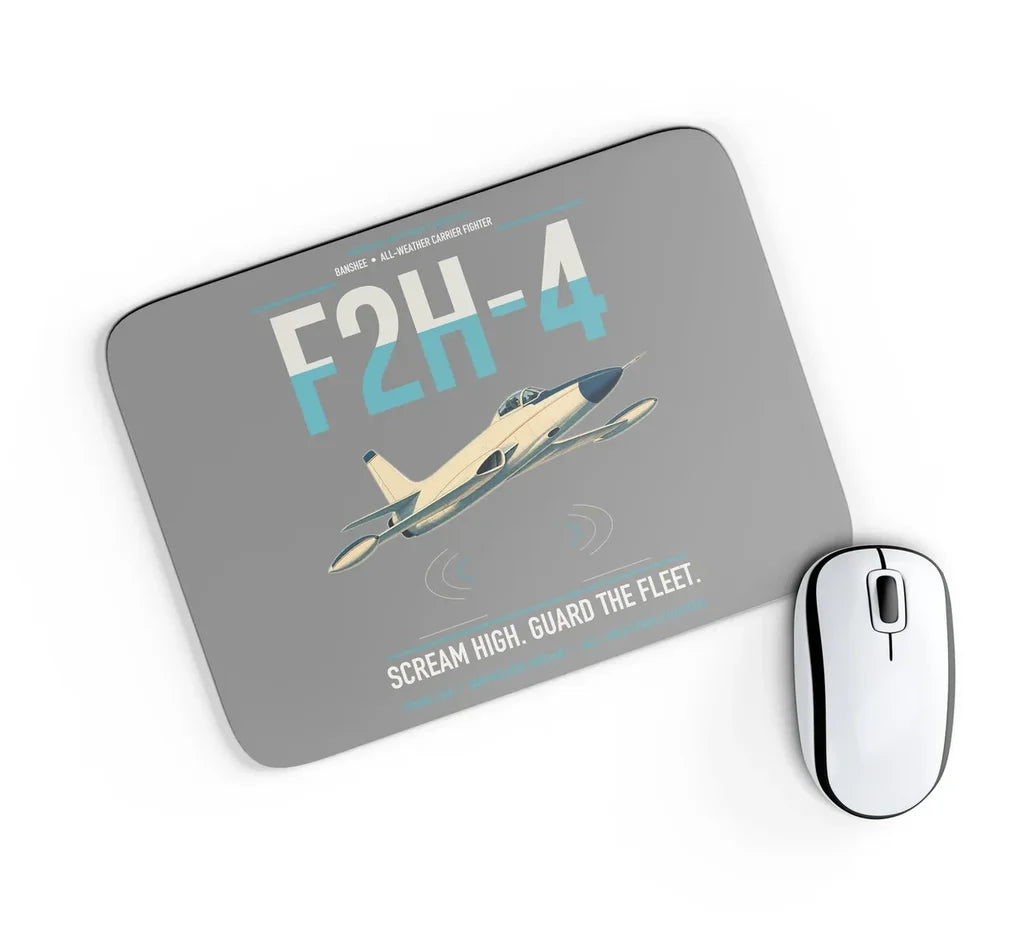 F2H-4 Banshee design on gray rectangle mouse pad