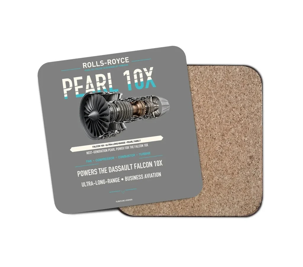 PEARL 10X design on gray 1 piece coaster