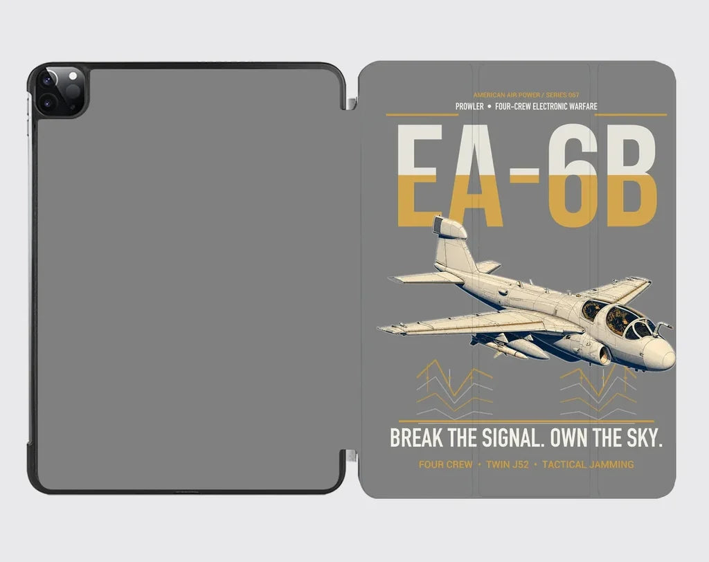 EA-6B Prowler design on gray ipad tablet case