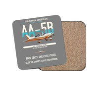 Thumbnail for Grumman American AA-5B Tiger design on gray 1 piece coaster
