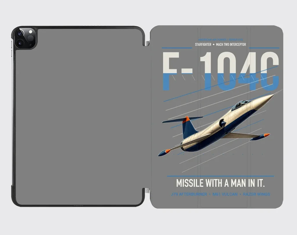 F-104C Starfighter design on gray ipad tablet case