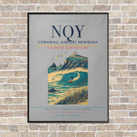 Thumbnail for Cornwall Airport Newquay NQY vertical canvas print - framed - light gray background