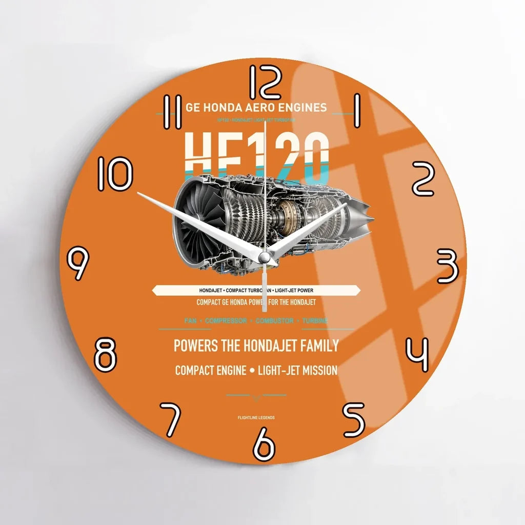 HF120 design on orange no frame wall clock