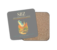 Thumbnail for Sibiu International Airport (SBZ) design on gray 1 piece coaster
