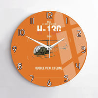 Thumbnail for Bell H-13G Sioux design on orange no frame wall clock
