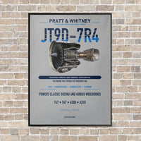 Thumbnail for JT9D-7R4 vertical canvas print - framed - light gray background