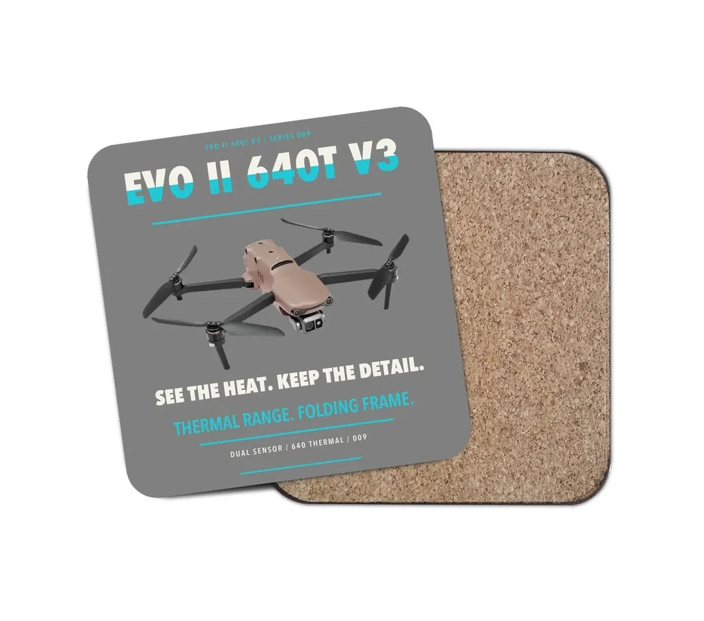 Autel EVO II Dual 640T V3 design on gray 1 piece coaster