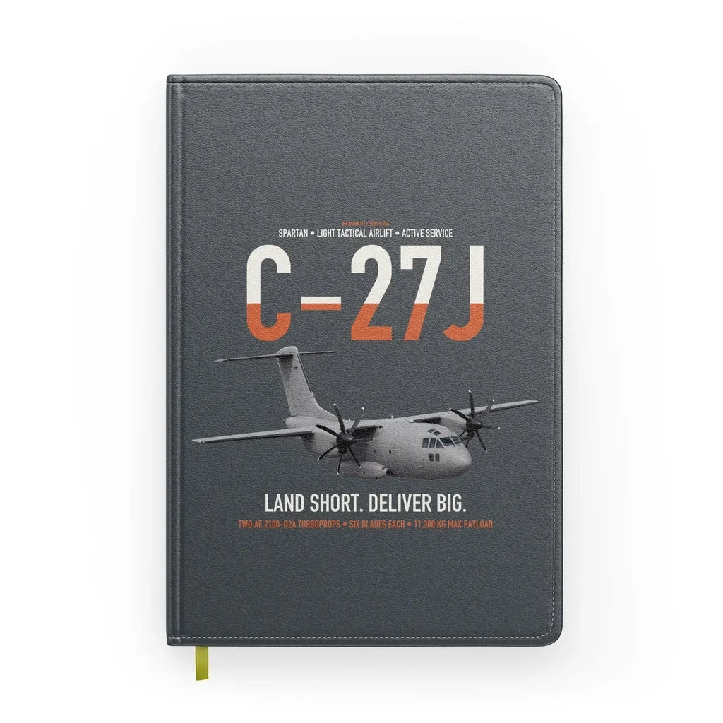 C-27J Spartan design on gray notebook