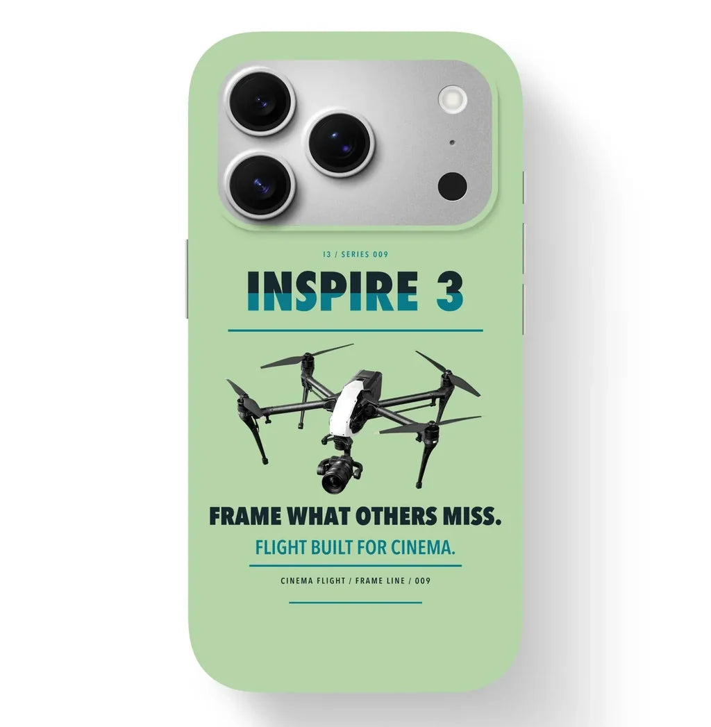 DJI Inspire 3 Case design on light green iphone case