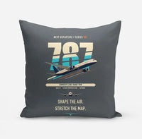 Thumbnail for Boeing 787-9 Dreamliner design on gray pillow