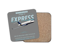 Thumbnail for Bombardier Global Express design on gray 1 piece coaster