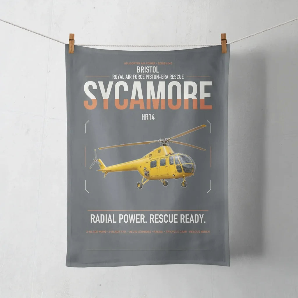 Bristol Sycamore HR14 design on gray towel