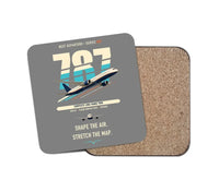 Thumbnail for Boeing 787-9 Dreamliner design on gray 1 piece coaster