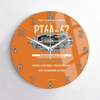 Thumbnail for PT6A-67 design on orange no frame wall clock
