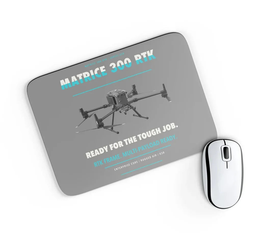 DJI Matrice 300 RTK design on gray rectangle mouse pad