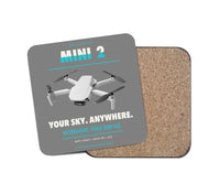 Thumbnail for DJI Mini 2 design on gray 1 piece coaster