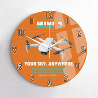 Thumbnail for DJI Mini 2 design on orange no frame wall clock