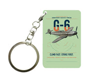 Thumbnail for Messerschmitt Bf 109G-6 design on light green designed key chain, double-side print