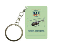 Thumbnail for Robinson R44 Raven II design on light green designed key chain, double-side print