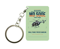 Thumbnail for MD Helicopters MD 500E design on light green designed key chain, double-side print