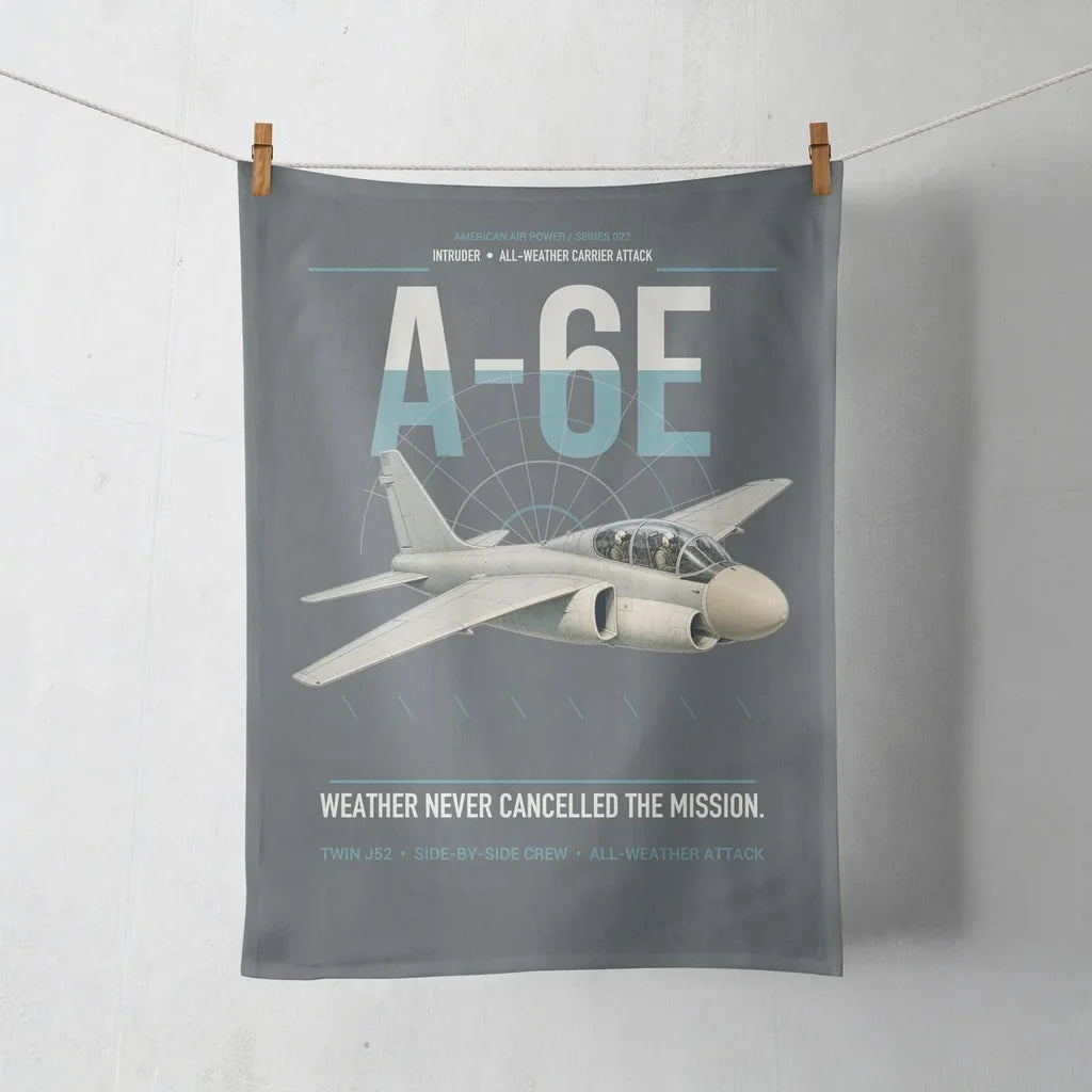 A-6E Intruder design on gray towel