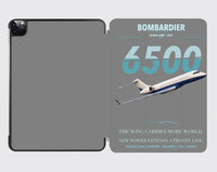 Thumbnail for Bombardier Global 6500 design on gray ipad tablet case