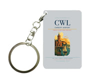 Thumbnail for Cardiff Airport (CWL) design on light gray key chain