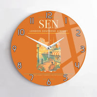 Thumbnail for London Southend Airport (SEN) design on orange no frame wall clock