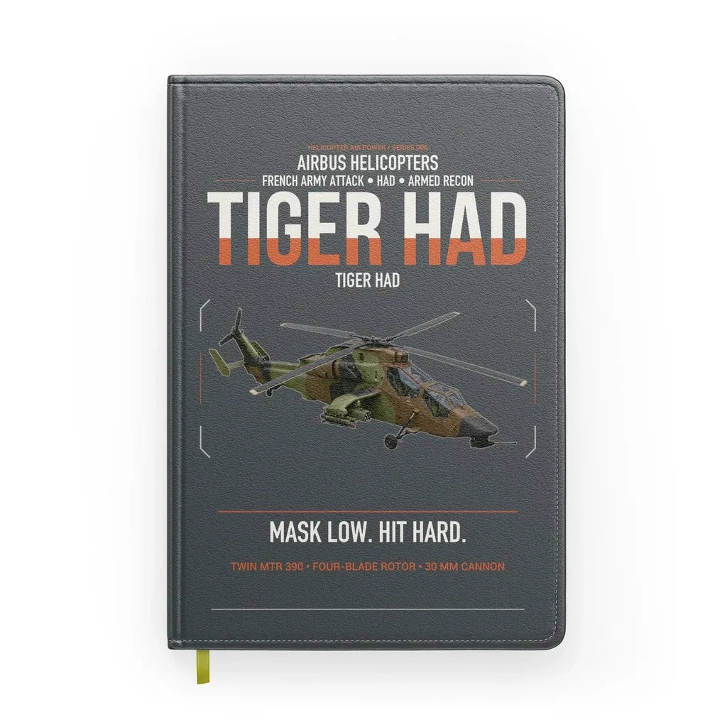 Airbus Helicopters Tiger HAD design on gray notebook