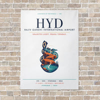 Thumbnail for Rajiv Gandhi International Airport Hyderabad HYD vertical canvas print - no frame - white background