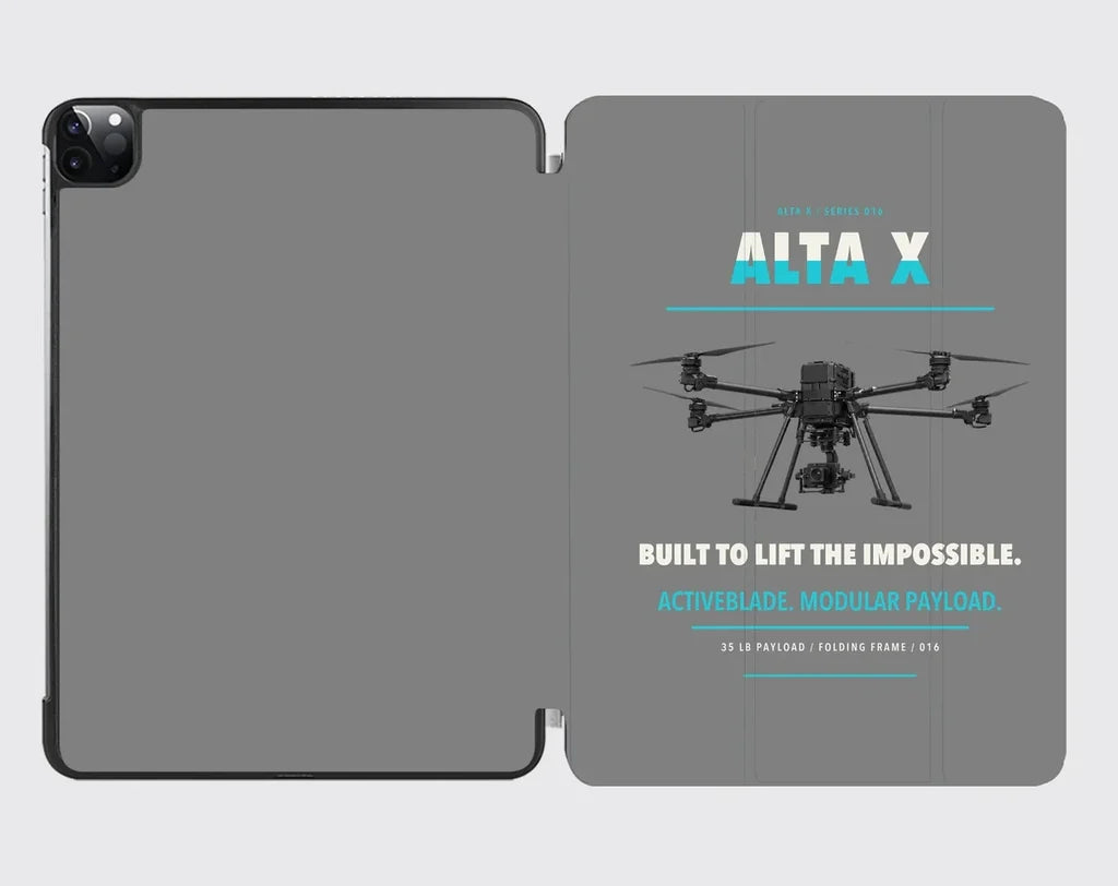 Freefly Alta X design on gray ipad tablet case