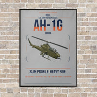 Thumbnail for Bell AH-1G Cobra vertical canvas print - framed - light gray background