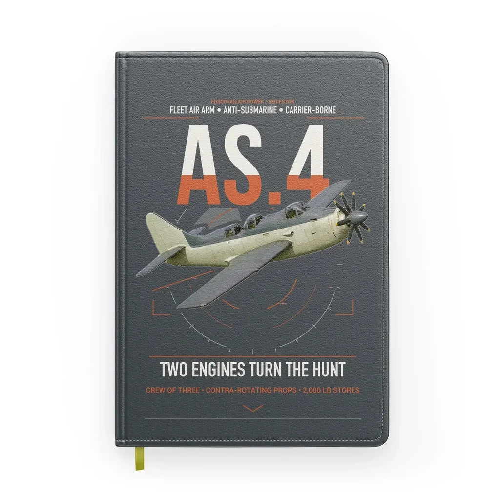 Fairey Gannet AS.4 design on gray notebook