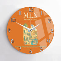 Thumbnail for Melilla Airport (MLN) design on orange no frame wall clock
