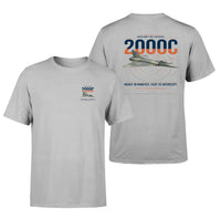 Thumbnail for Dassault Mirage 2000C RDI design on light gray t-shirt, double-side print