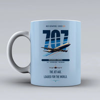 Thumbnail for Boeing 707-320C double-side print on light blue ceramic mug