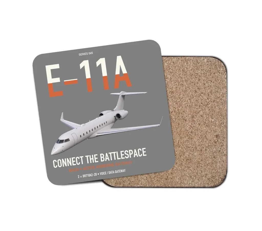 E-11A BACN design on gray 1 piece coaster