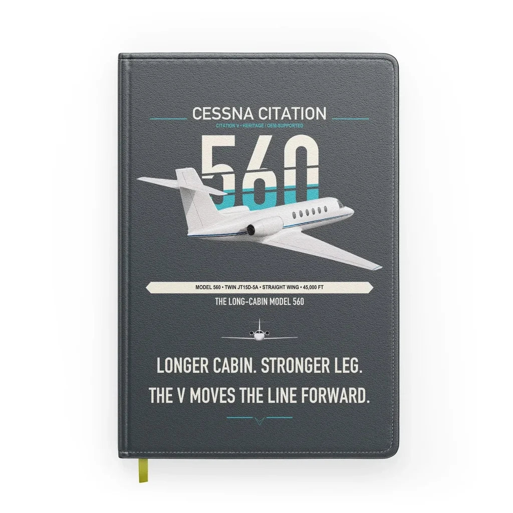 Cessna Citation 560 - Citation V design on gray notebook