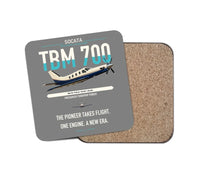 Thumbnail for Socata TBM 700 design on gray 1 piece coaster