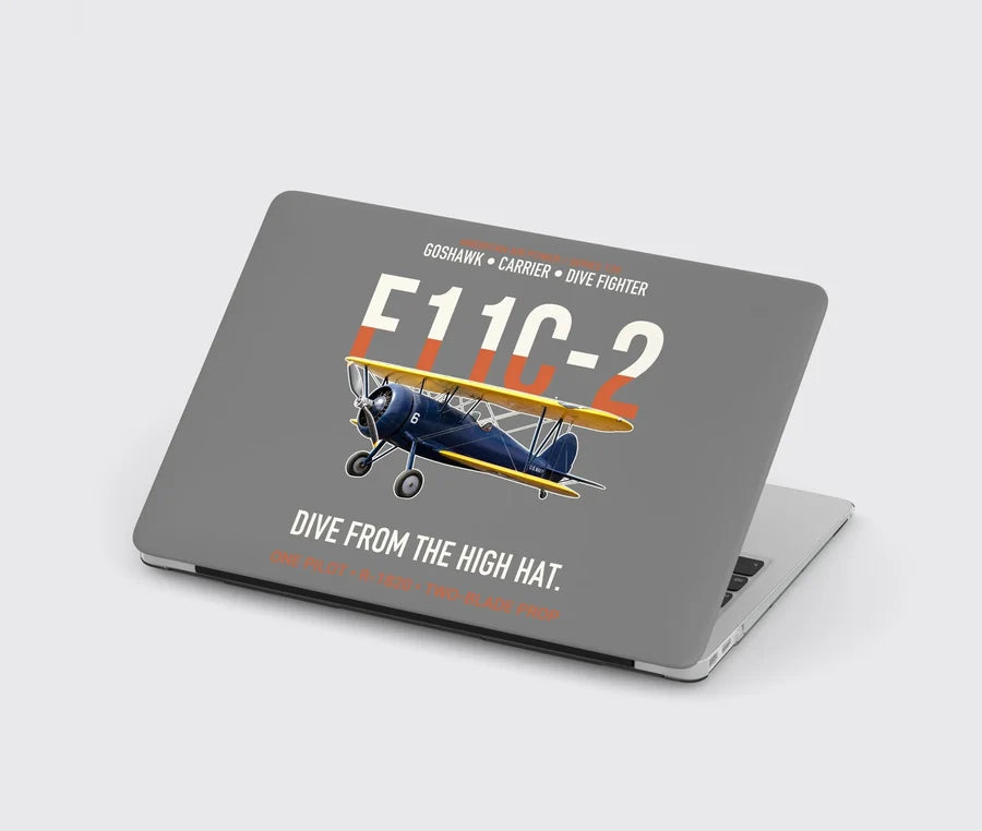 F11C-2 Goshawk Dive from the High Hat design on gray MacBook case