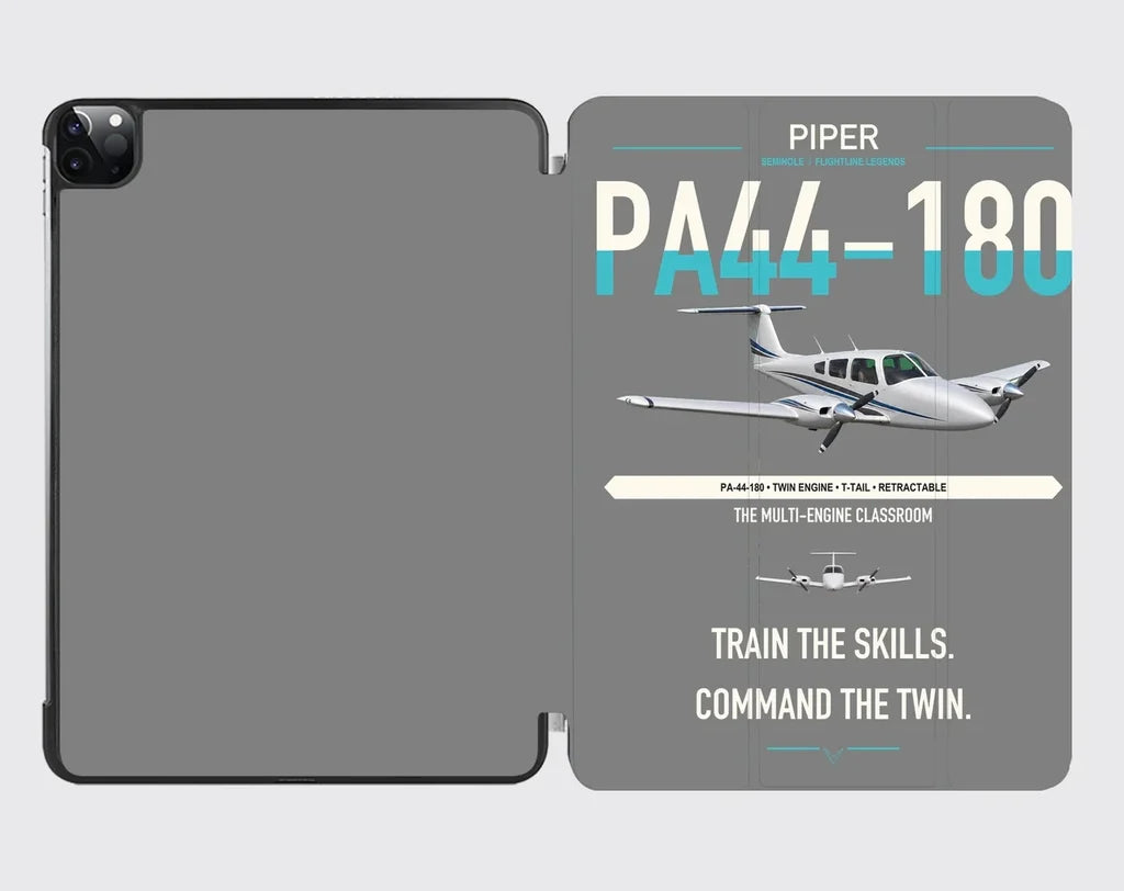 Piper PA-44-180 Seminole design on gray ipad tablet case