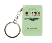 Thumbnail for HC-130J COMBAT KING II design on light green designed key chain, double-side print