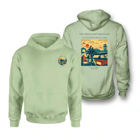 Thumbnail for VINTAGE G4180 - The First Light Preflight - Double-Side Hoodie design on lightgreen double side