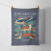 Thumbnail for VINTAGE G4101 - The Skycap - Designed Towels design on navyblue