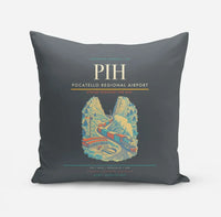 Thumbnail for Pocatello Regional Airport (PIH) design on gray pillow